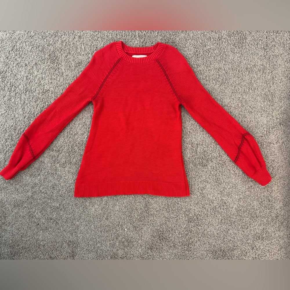 LOFT Bright Red Crewneck Sweater